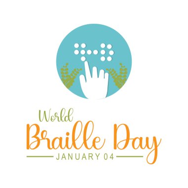 World Braille day observed each year during January. Education Awareness concept. Vector template for banner, greeting card, poster with background. clipart