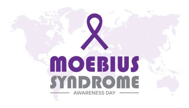 Moebius Sendromu Farkındalık Günü her yıl Ocak ayında kutlanır. Sağlık hizmeti tıbbi farkındalık konsepti. Pankart için vektör şablonu, tebrik kartı, arkaplanı olan poster.