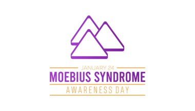 Moebius Sendromu Farkındalık Günü her yıl Ocak ayında kutlanır. Sağlık hizmeti tıbbi farkındalık konsepti. Pankart için vektör şablonu, tebrik kartı, arkaplanı olan poster.