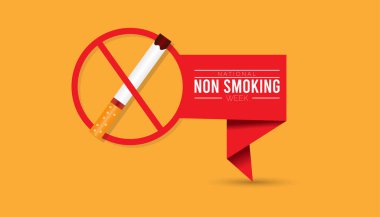 National Non Smoking week observed each year during January. National Non Smoking week creative concept design. Vector template for banner, greeting card, poster with background. clipart