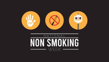 National Non Smoking week observed each year during January. National Non Smoking week creative concept design. Vector template for banner, greeting card, poster with background. clipart