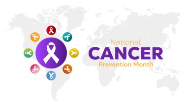 National Cancer Prevention Month creative concept design. Vector template for banner, greeting card, poster, prints, social media, flyer ,with background. clipart