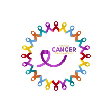 National Cancer Prevention Month creative concept design. Vector template for banner, greeting card, poster, prints, social media, flyer ,with background. clipart