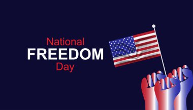 Ulusal Özgürlük Günü yaratıcı konsept tasarımı. Pankart, tebrik kartı, poster, baskılar, sosyal medya, broşür için vektör şürü.
