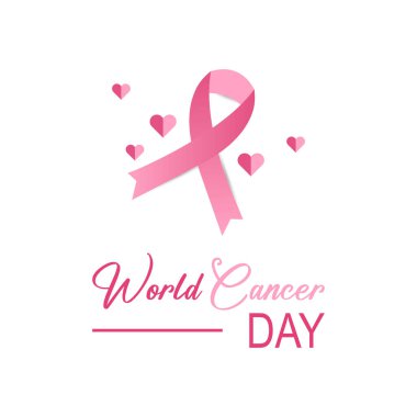 Dünya Kanser Günü yaratıcı konsept tasarımı. Pankart, tebrik kartı, poster, baskılar, sosyal medya, broşür için vektör şürü.