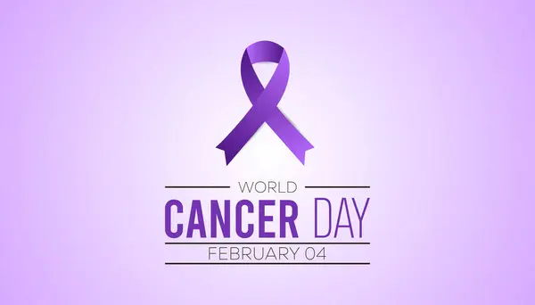 Dünya Kanser Günü yaratıcı konsept tasarımı. Pankart, tebrik kartı, poster, baskılar, sosyal medya, broşür için vektör şürü.