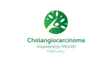 February is Cholangiocarcinoma Awareness Month. Vector template Design for banner, greeting card, poster, prints, social media post ,flyer , T shirt with background. clipart