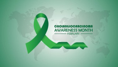 February is Cholangiocarcinoma Awareness Month. Vector template Design for banner, greeting card, poster, prints, social media post ,flyer , T shirt with background. clipart