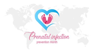 February is International Prenatal Infection Prevention Month. Vector template Design for banner, greeting card, poster, prints, social media post ,flyer , T shirt with background. clipart