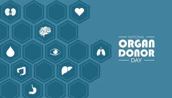 Şubat Ulusal Organ Bağışı Günü. Pankart, tebrik kartı, poster, baskılar için vektör şablonu Tasarımı, sosyal medya postası, broşür, arka planı olan tişört.