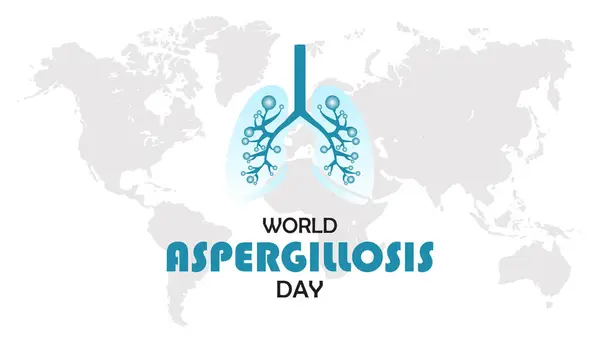 Şubat, Dünya Aspergilloz Günü 'dür. Pankart, tebrik kartı, poster, baskılar için vektör şablonu Tasarımı, sosyal medya postası, broşür, arka planı olan tişört.