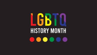 February is LGBTQ History month. Vector template Design for banner, greeting card, poster, prints, social media post ,flyer , T shirt with background. clipart