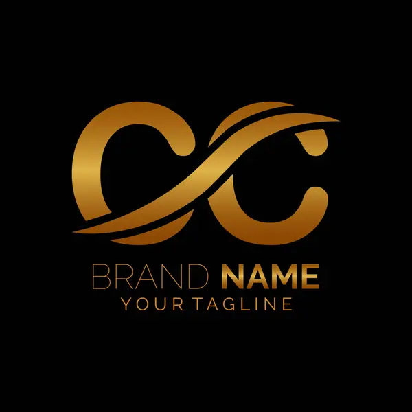 CC logo tasarımı. Moda harikulade sanatsal CC İlk tabanlı Alfabe simgesi simgesi.