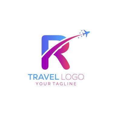 Harf R Seyahat Logosu Tasarımı. Seyahat acentesinin logo tasarımı için R simgesi.