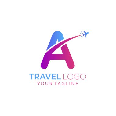 A Harfi Seyahat Logosu Tasarımı. Seyahat acentesinin logo tasarımı için A simgesi.