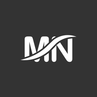 MN logo tasarımı. Moda harikulade sanatsal MN başlangıç tabanlı Alfabe simgesi logosu.