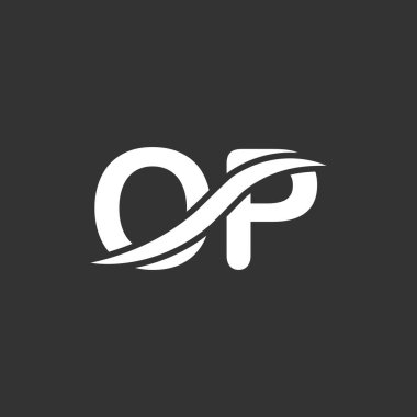 OP logo tasarımı. Moda harikası sanatsal OP İlk tabanlı Alfabe simgesi logosu.