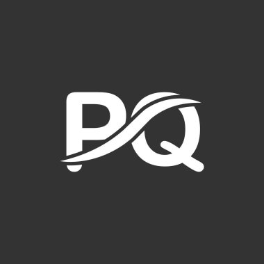PQ logo tasarımı. Moda harikulade sanatsal PQ İlk tabanlı Alfabe simgesi logosu.