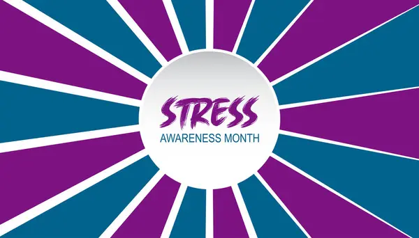 April Stres Farkındalığı Ayı. Pankart, tebrik kartı, poster, baskılar için vektör şablonu Tasarımı, sosyal medya postası, broşür, arka planı olan tişört.