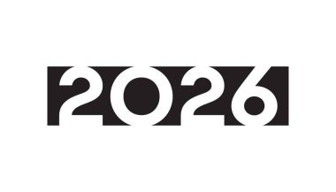 Mutlu yıllar 2026. Pankart, tebrik kartı, poster, baskılar için vektör şablonu Tasarımı, sosyal medya postası, broşür, arka planı olan tişört.