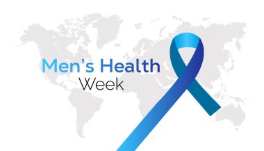 Haziran Mens Sağlık Haftası. Pankart, tebrik kartı, poster, baskılar için vektör şablonu Tasarımı, sosyal medya postası, broşür, arka planı olan tişört.