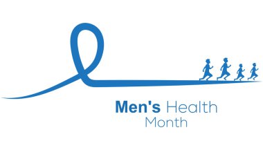 Haziran, Erkek Sağlığı Ayı. Pankart, tebrik kartı, poster, baskılar için vektör şablonu Tasarımı, sosyal medya postası, broşür, arka planı olan tişört.