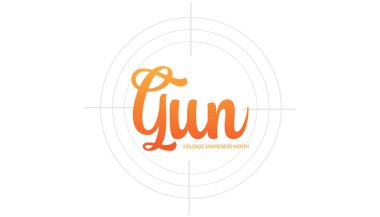June, Silah Şiddeti Farkındalığı Ayı. Pankart, tebrik kartı, poster, baskılar için vektör şablonu Tasarımı, sosyal medya postası, broşür, arka planı olan tişört.