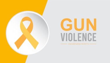 June, Silah Şiddeti Farkındalığı Ayı. Pankart, tebrik kartı, poster, baskılar için vektör şablonu Tasarımı, sosyal medya postası, broşür, arka planı olan tişört.