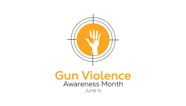 June, Silah Şiddeti Farkındalığı Ayı. Pankart, tebrik kartı, poster, baskılar için vektör şablonu Tasarımı, sosyal medya postası, broşür, arka planı olan tişört.