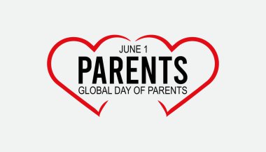 Haziran Küresel Ebeveynler Günü. Pankart, tebrik kartı, poster, baskılar için vektör şablonu Tasarımı, sosyal medya postası, broşür, arka planı olan tişört.