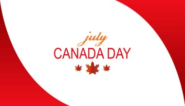 Her yıl Temmuz ayında Kanada Günü 'nüz kutlu olsun. Arkaplan, afiş, kart, metin yazımlı poster şablonu