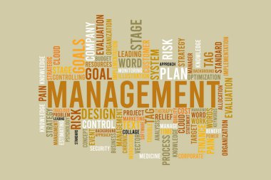 İş Yönetimi Kelime Bulut Kavrama Stratejisi, Planlama, Risk, Hedefler ve İşlem Anahtar Sözcükleri