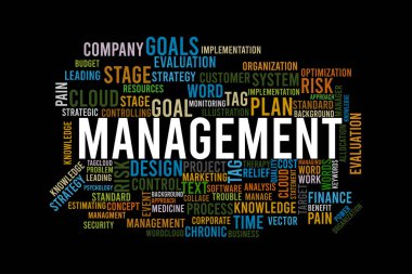 İş Yönetimi Kelime Bulut Kavrama Stratejisi, Planlama, Risk, Hedefler ve İşlem Anahtar Sözcükleri