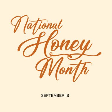 Eylül, Ulusal Bal Ayı. Pankart, tebrik kartı, poster, baskılar için vektör şablonu Tasarımı, sosyal medya postası, broşür, arka planı olan tişört