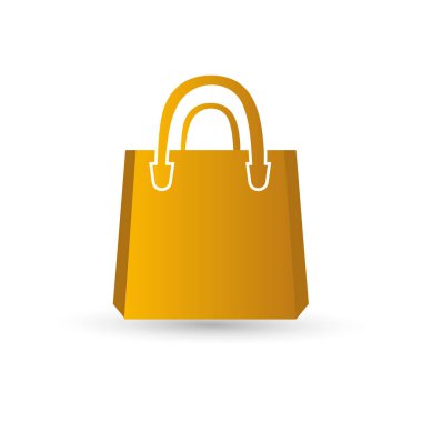 Alışveriş poşeti ikonu tasarımı. Kağıt torba simgesi, sembol, logo illüstrasyonu. 