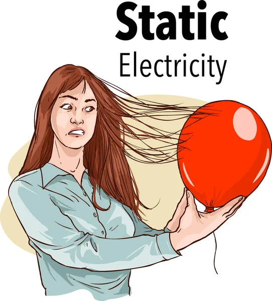 Statik Elektrik Vektörü Llüstrasyonunun Doğası Araştırılıyor — Stok Vektör