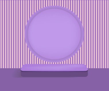 Ürün markalaştırma ve paketleme sunumu için kozmetik viyoelet arka plan ve premium podyum görüntüleme. vektör tasarımı