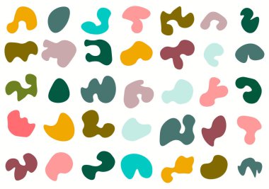 Vektör sıvısı rastgele şekilleri gölgeler. Renk vektör illüstrasyonu beyaz arkaplanda izole edildi