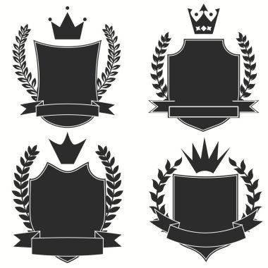 Hanedan arması amblem simgesi seti. Vektör illüstrasyonu