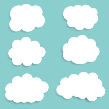 White clouds on blue sky. Vector illustration