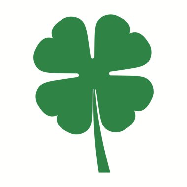 Good luck four leaf clover flat icon for apps and websites. Vector
