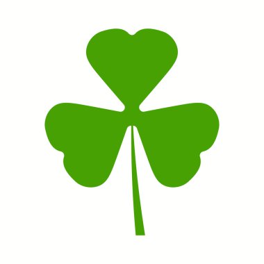 Üç yapraklı yonca simgesi. Vektör illüstrasyonu beyaz arkaplanda izole edildi