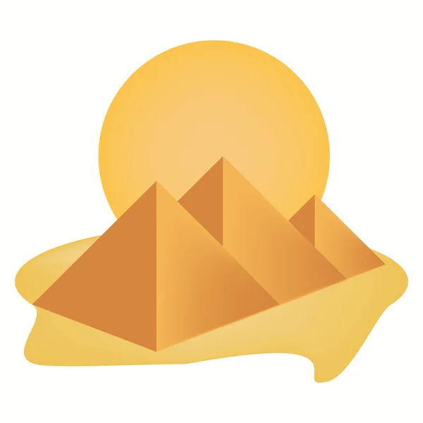 Egyptiska Pyramider Isolerade Vit Bakgrund Egypten Resa Pyramider Logotyp Platt — Stock vektor