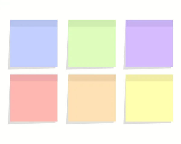 一套现实的彩色手杖 有阴影的孤立的笔记集合 有阴影的笔记的集合 在白色背景上孤立的向量图 — 图库矢量图片