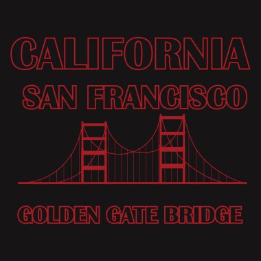 Golden Gate Köprüsü San Francisco. vektör