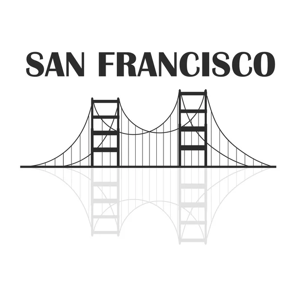 Golden Gate Híd San Franciscóban Vektor — Stock Vector