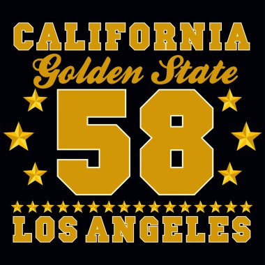 Kaliforniya sporu tişört tipografi tasarımı. Vektör illüstrasyonu