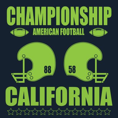 Şampiyonluk futbol tipografisi, tişört grafikleri, vektör illüstrasyonu
