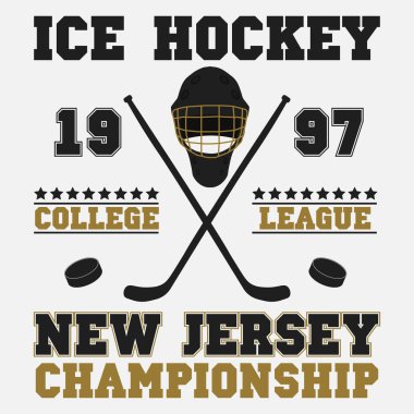 Buz Hokeyi New Jersey tişörtü Yazdırma Tasarım Vektörü illüstrasyonu