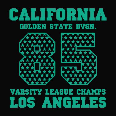 Üniversitenin Los Angeles eyaleti sloganı grafik için. Vektör illüstrasyonu